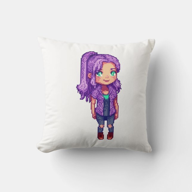 Cojín Decorativo Chica morado (Anverso)