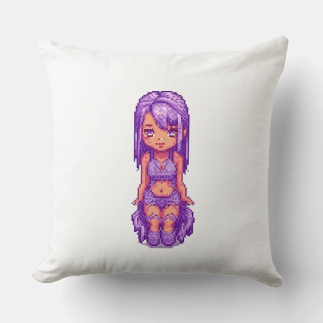 Cojín Decorativo Chica morado (Anverso)