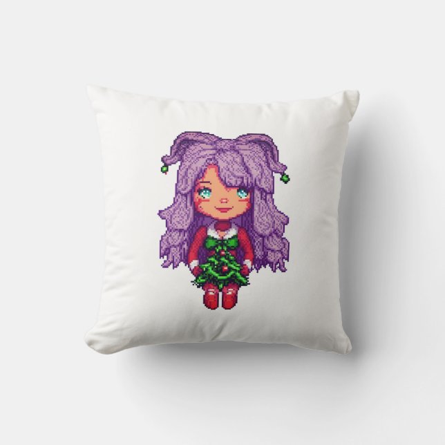 Cojín Decorativo Chica morado (Anverso)