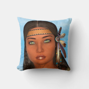 Cojín Decorativo Chica Nativa Americana