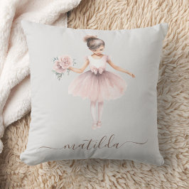 Cojín Decorativo Chica Nombre Ballerina Cute acuarela