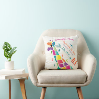 Cojín Decorativo Chica Nursery Baby Birth Stat Giraffe Arrow Patter