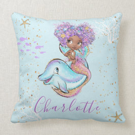 Cojín Decorativo Chica personalizada de Sirena Cuta bebé