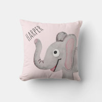 Chica Pink Watercolor Elephant Safari Nursery