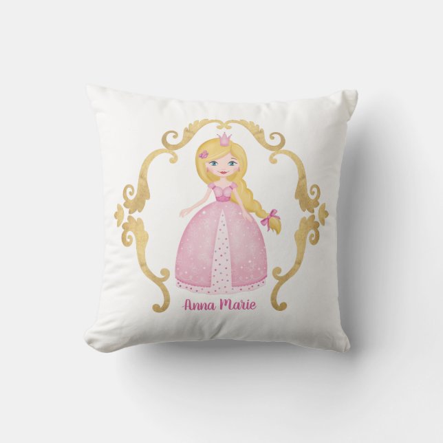 Cojín Decorativo Chica PrincessThrow Pillow (Anverso)