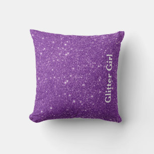 Cojín Decorativo Chica Purpurina Brillante Muestra Tus Glamurosas C