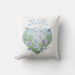 Cojín Decorativo Chica que ama a las libélulas
