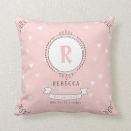 Cojín Decorativo chica recién nacido: cachorros personalizados, mon