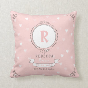 Cojín Decorativo chica recién nacido: cachorros personalizados, mon
