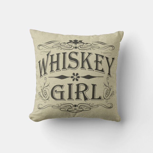 Cojín Decorativo Chica rústico del whisky (Anverso)