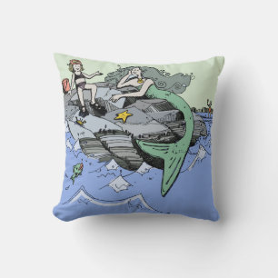 Cojín Decorativo Chica Sirena Verano Playa Amistad Caprichosa