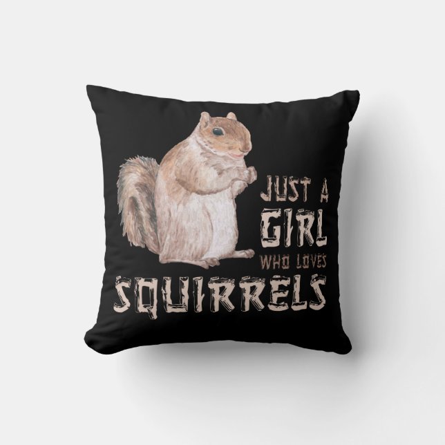 Cojín Decorativo Chica Squirrel Lover (Anverso)