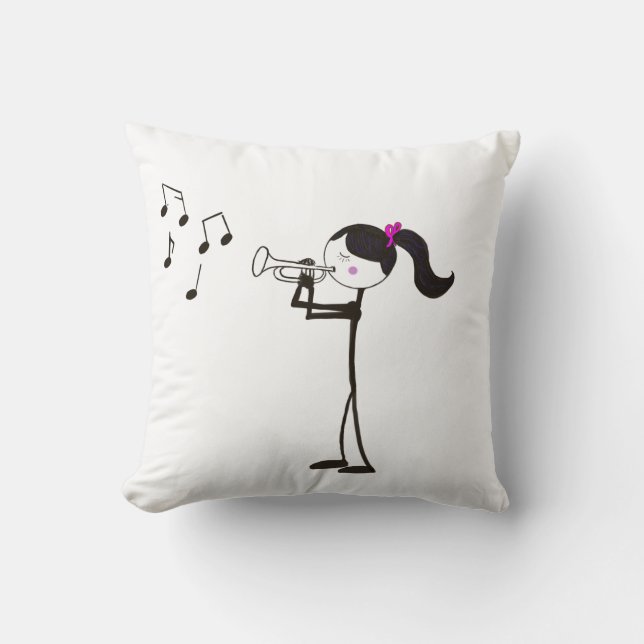 Cojín Decorativo Chica Trumpet Player (Anverso)