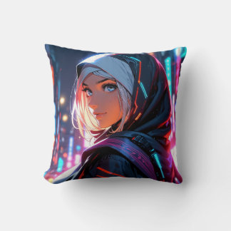 Cojín Decorativo Chica Vibrante Hooded Anime