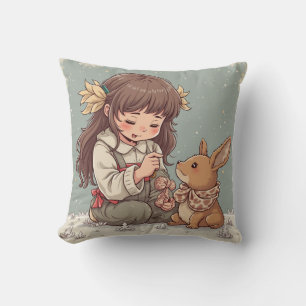 Cojín Decorativo Chica y Cushion de conejo