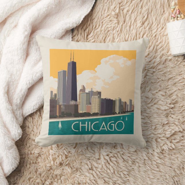 Cojín Decorativo Chicago | Modern Skyline (Manta)