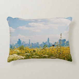 Cojín Decorativo Chicago según lo visto del pájaro del puerto de