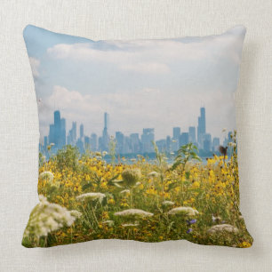 Cojín Decorativo Chicago según lo visto del pájaro del puerto de