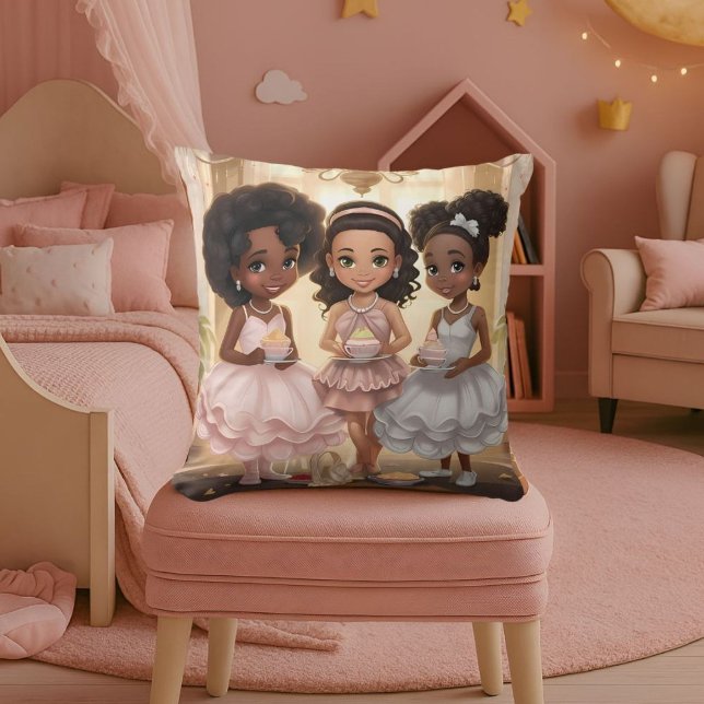 Cojín Decorativo Chicas afroamericanos singulares Fiestas de té (Subido por el creador)