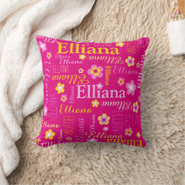 Cojín Decorativo Chicas amarillos rosas llaman Elliana