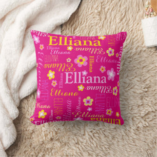 Cojín Decorativo Chicas amarillos rosas llaman Elliana