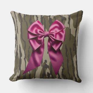 Cojín Decorativo Chicas Camo Cinta Rosa Bow Bottomland Camo