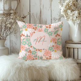 Cojín Decorativo Chicas Chic Flor de Margaritas Floral Rosa