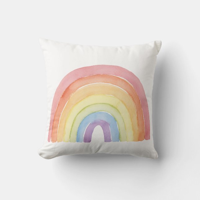 Cojín Decorativo Chicas de acuarela arcoiris (Anverso)