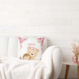 Cojín Decorativo Chicas de animales Safari personalizados