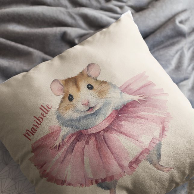 Cojín Decorativo Chicas de Ballerina Hamster Personalizados (Subido por el creador)