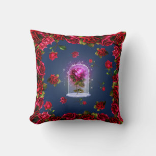 Cojín Decorativo Chicas de Belleza Rosa Roja Encantadas