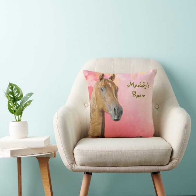 Cojín Decorativo Chicas de Caballo Marrón Personalizado Pillow (Silla)