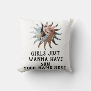 Cojín Decorativo Chicas de fotos del sol personalizado solo quieren