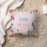 Cojín Decorativo Chicas de la Princesa personalizado  Birthday Fair<br><div class="desc">Whimsical Fairy Princess Birthday Party,  tema del evento.</div>