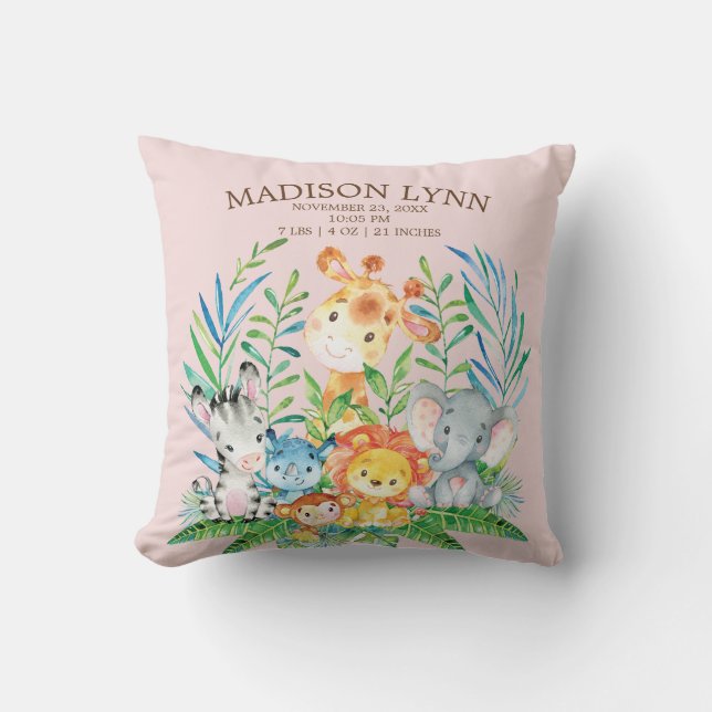 Cojín Decorativo Chicas de la selva Safari Nacimientos Pillow (Anverso)