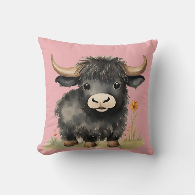 Cojín Decorativo Chicas de las vacas de Baby Highland (Anverso)