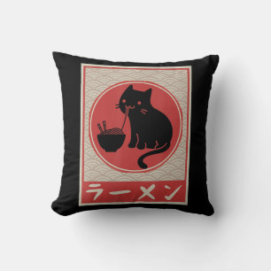 Cojín Decorativo Chicas de regalo japoneses Ramen Anime, un gato ka