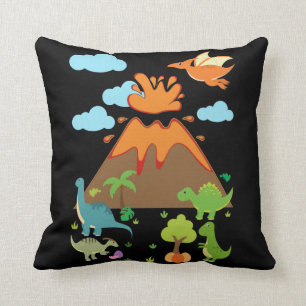 Cojín Decorativo Chicas de volcán y niños de Dino Dinosaurios div