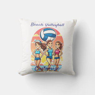 Cojín Decorativo Chicas de voleibol de playa Thunder_Cove