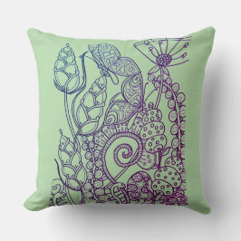 Cojín Decorativo Chicas fantasía flor mariposa gingham pillow