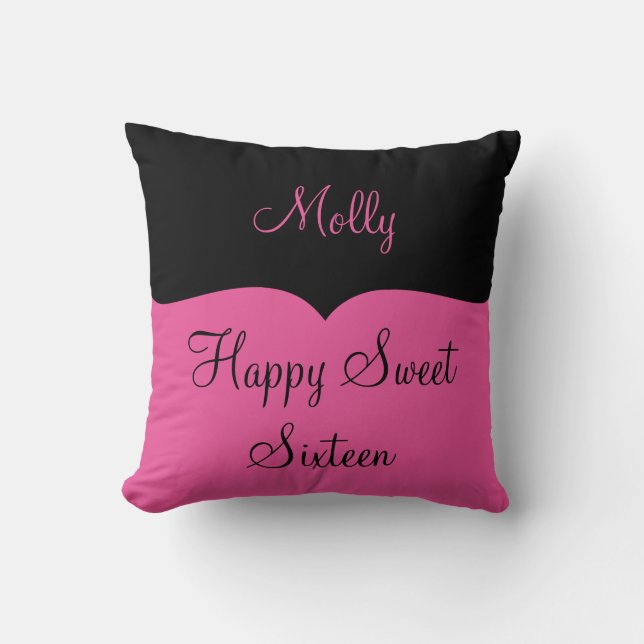 Cojín Decorativo Chicas Feliz dulce dieciséis (Anverso)