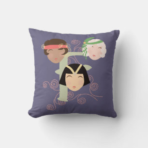 Cojín Decorativo Chicas flapper de los locos años veinte