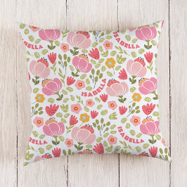 Cojín Decorativo Chicas Florales Rosa Nombre Pillow