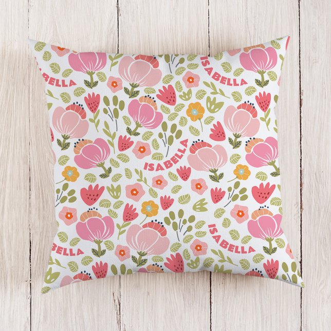 Cojín Decorativo Chicas Florales Rosa Nombre Pillow (Subido por el creador)