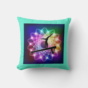 Cojín Decorativo Chicas Gimnasia Equilibrio Beam Nombre personaliza