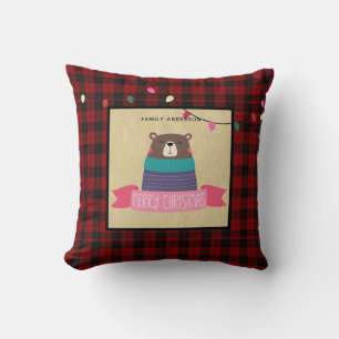 Cojín Decorativo Chicas Personalizados Xmas Baño Marrón Con Buffalo