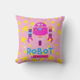 Cojín Decorativo CHICAS ROBOT Decoración rosa con el nombre de MUCH