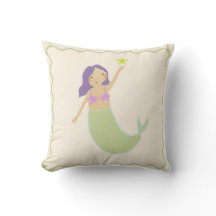 Chicas Sala Cimentada Sirena Tirar Cushion