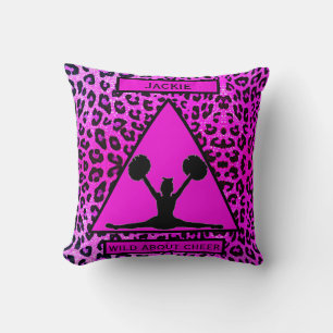 Cojín Decorativo Chicas "Salvajes por la alegría" de leopardo rosa