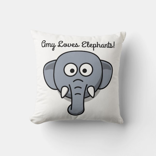 Cojín Decorativo Chicas y niños aman a los elefantes (Anverso)